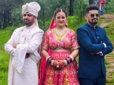 One bride, two grooms